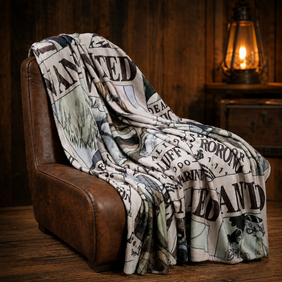Luffy Blanket — AI-generated product image, cosy room setting