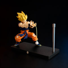 Goku Lamp with the light switched off, showing figure, stand and black base